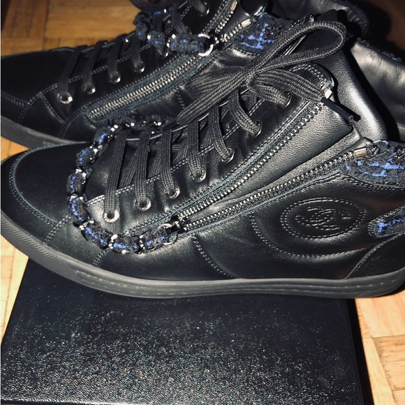 CHANEL Black and Blue Sneakers - Picture 1 of 10